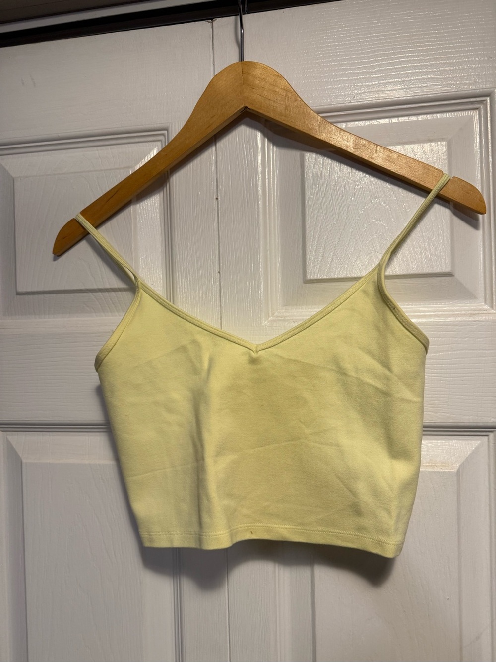 Sunday Best Lemon Sorbet Yellow V-Neck Spaghetti Strap Crop Top